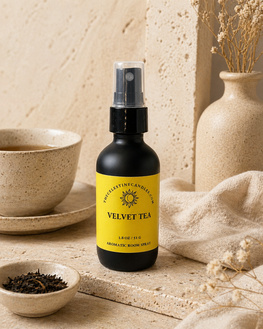 Still Bamboo room spray in a premium matte black glass bottle with protective cap.